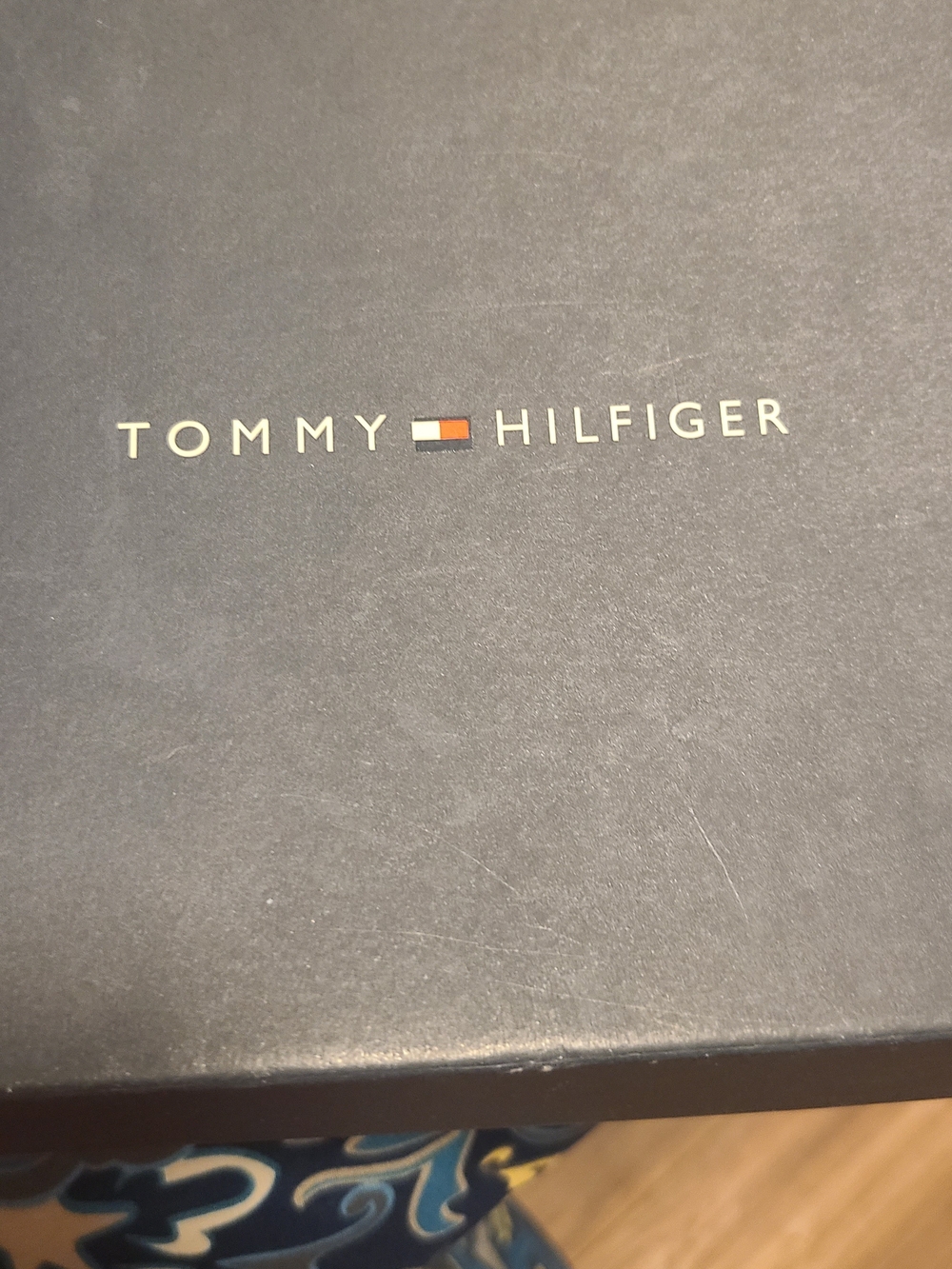 Tommy Hilfiger Black Box with Signature Logo and Red-White-Blue Accent
